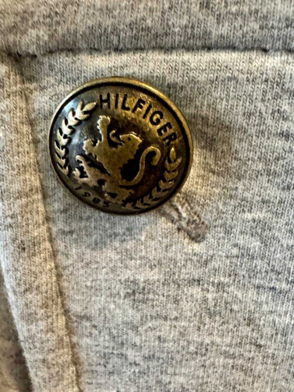 Tommy Hilfiger Women's Knit Military Band Jacket in a heather grey finish - Picture 3 of 4